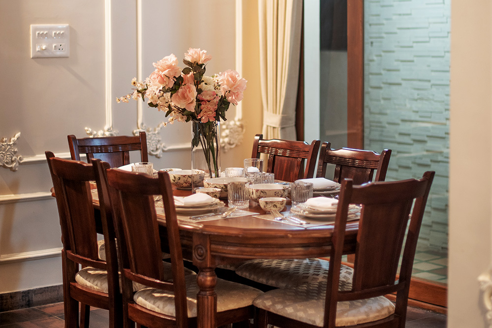 Dining area at Evara Niketan