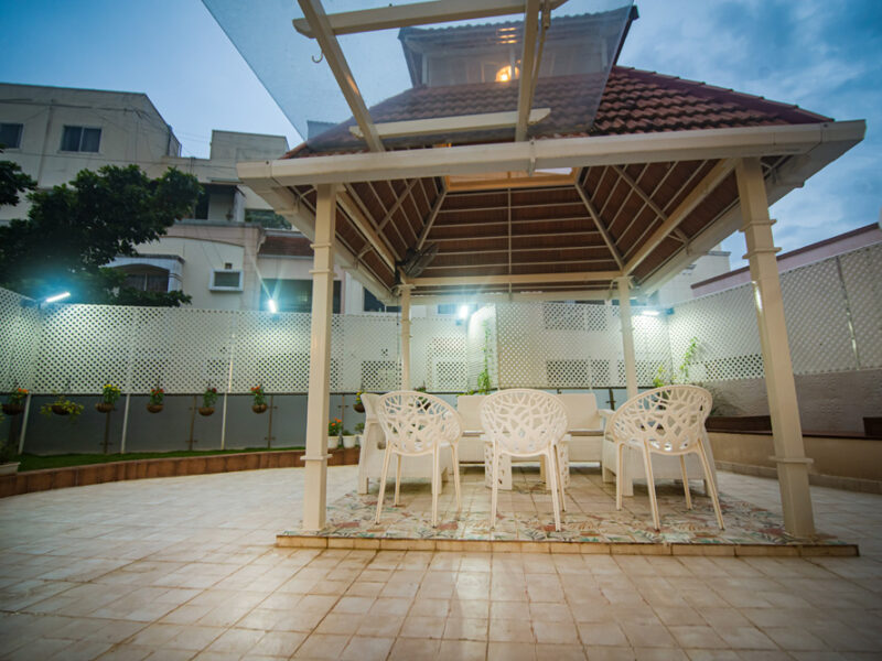 rooftop terrace night